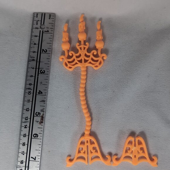 Monster High Candelabra ONLY Freaky Fusion Catacombs Castle Playset Orange Piece - Picture 13 of 13